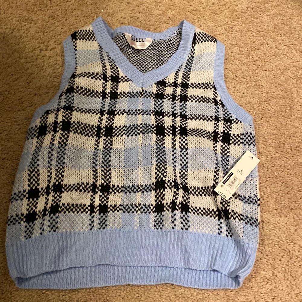 Plaid knitted vest